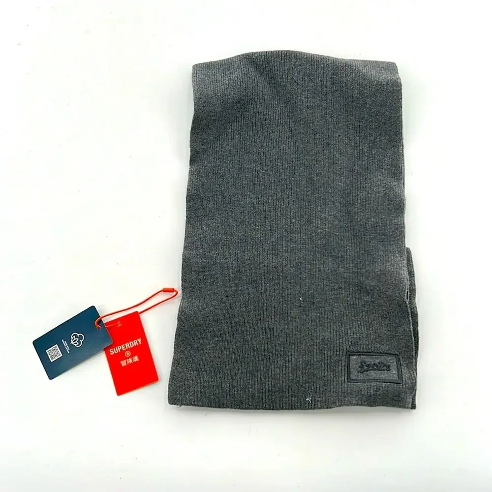 Superdry Vintage Logo Scarf - Rich Charcoal Marl - One Size - NWT